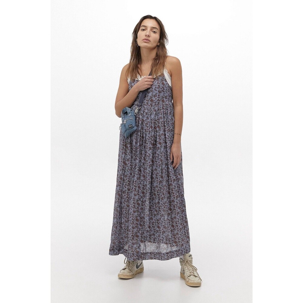 UO Urban Outfitters Rita Voile Maxi Dress Floral PocketsBoho Cottage Medium‎ NWT